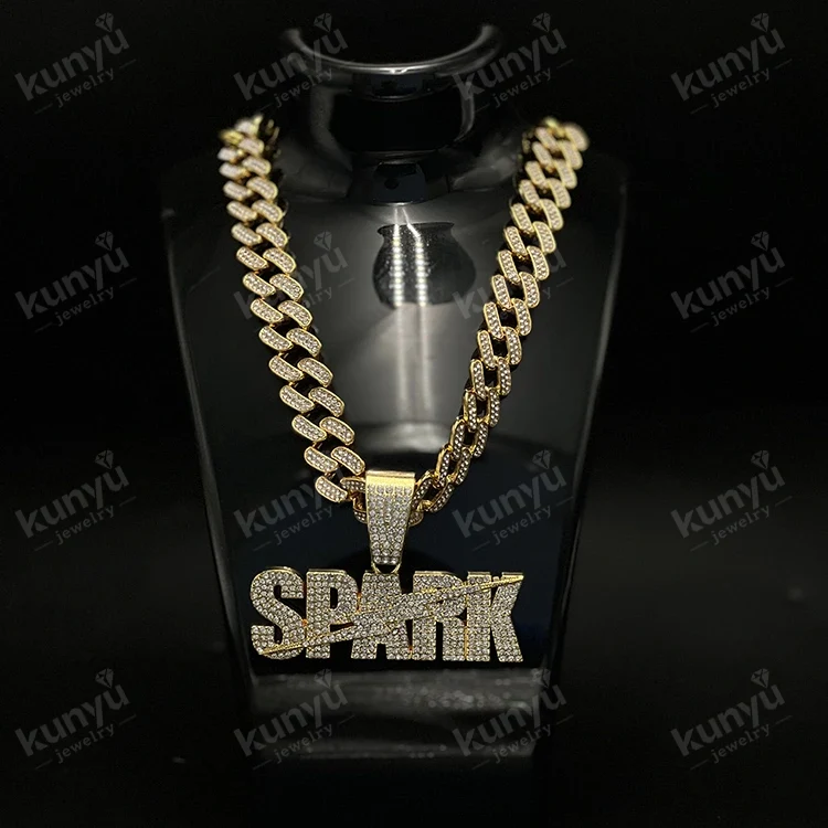 Colgante de hip hop de enlace cubano