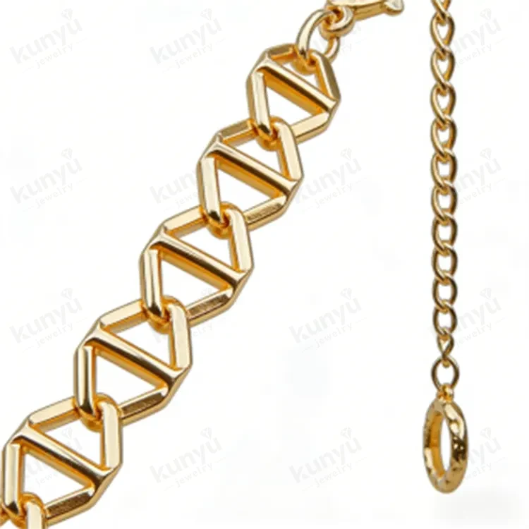 Cadena de cinturón de metal dorado
