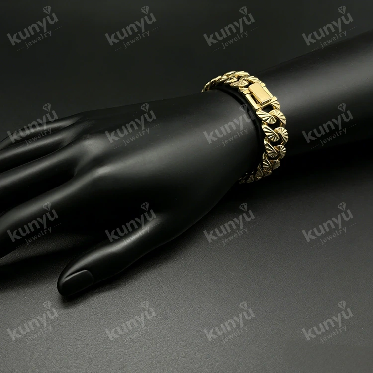 Pulsera Hip Hop chapada en oro