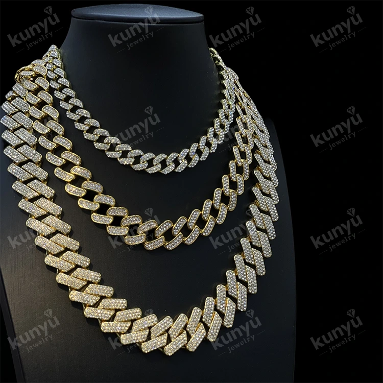 Collar de hip hop chapado en oro