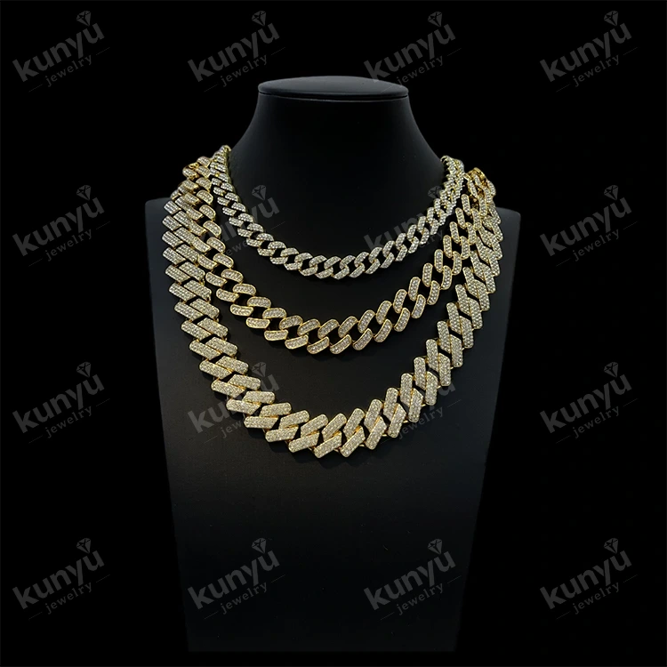 Collar de hip hop chapado en oro