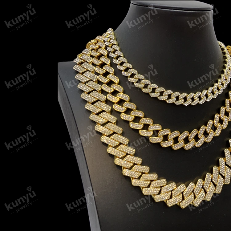 Collar de hip hop chapado en oro