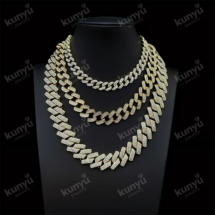 Collar de hip hop chapado en oro