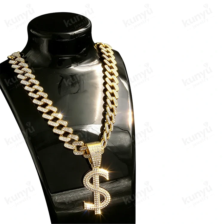 Collar con signo de dólar de hip hop