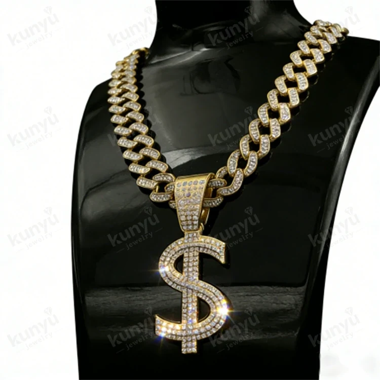 Collar con signo de dólar de hip hop
