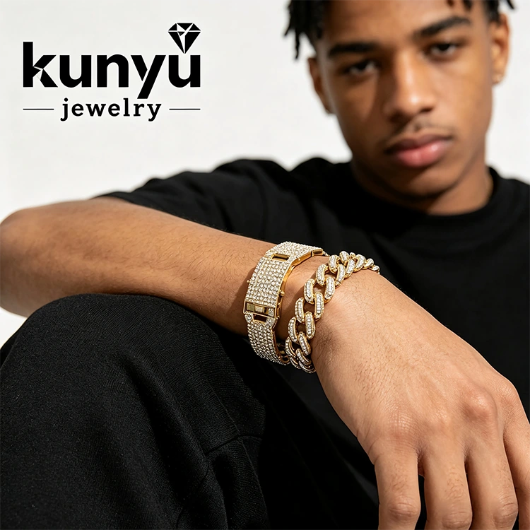 Pulsera de hip hop de gran tamaño